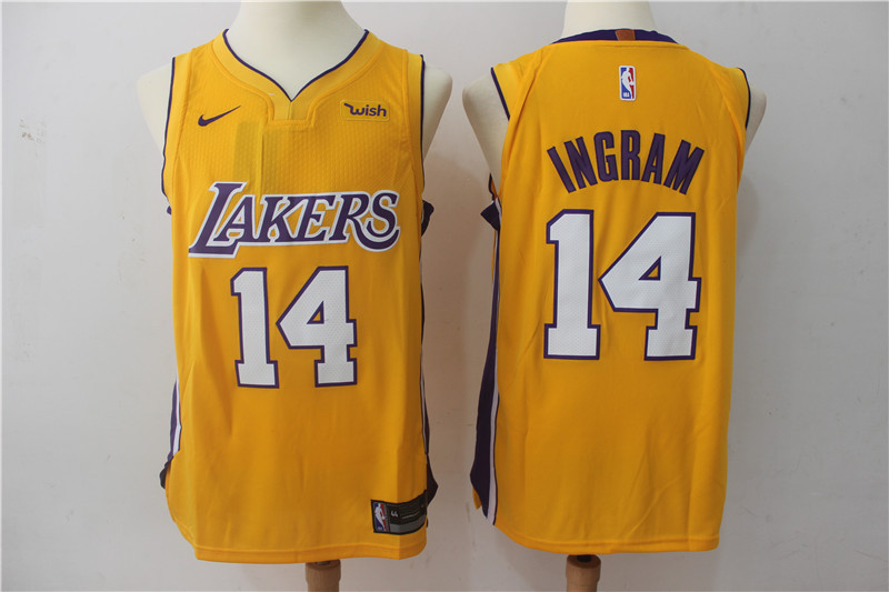 Men Los Angeles Lakers 14 Ingram Yellow Game Nike NBA Jerseys